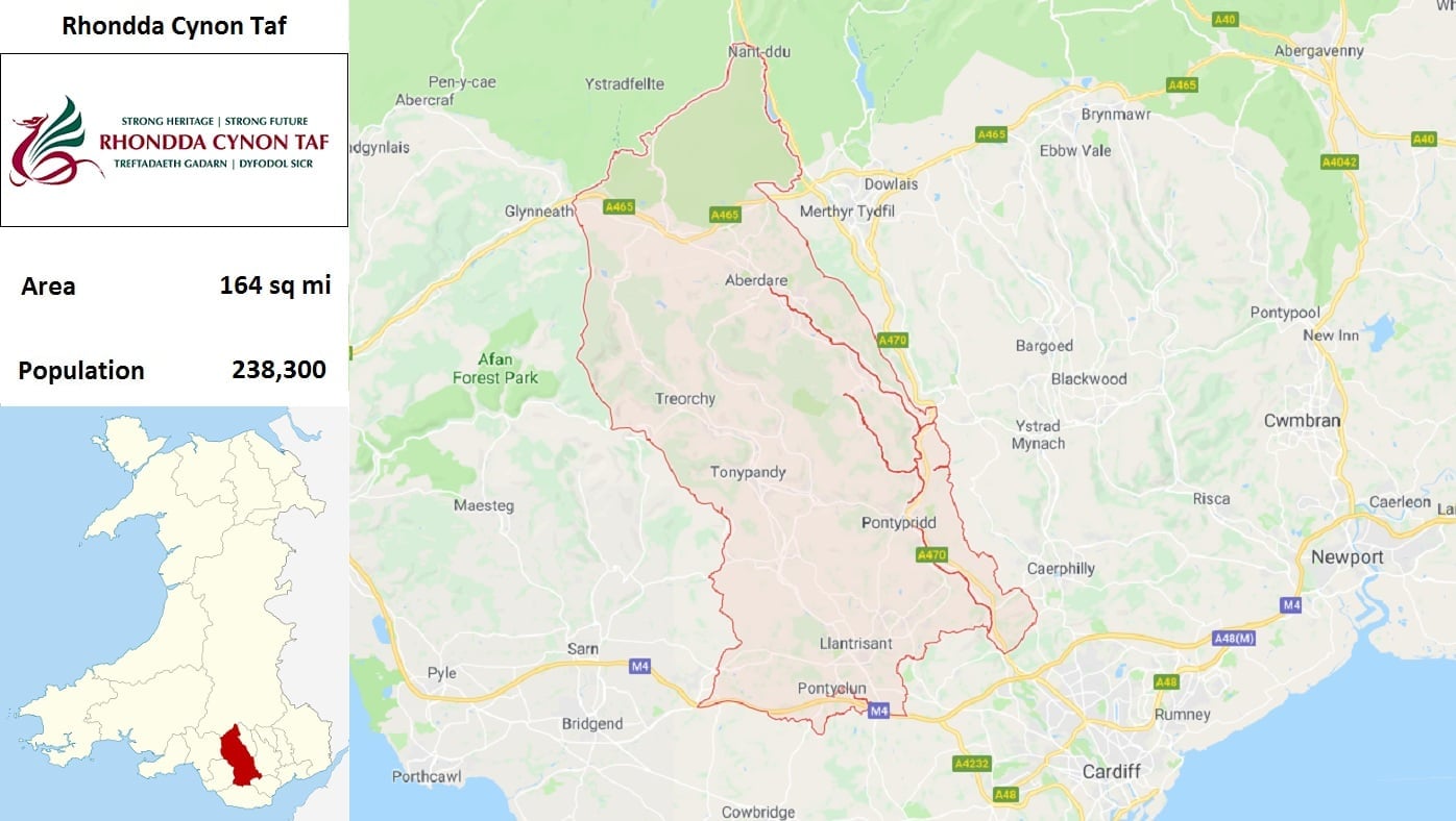 Rhondda Valley Map